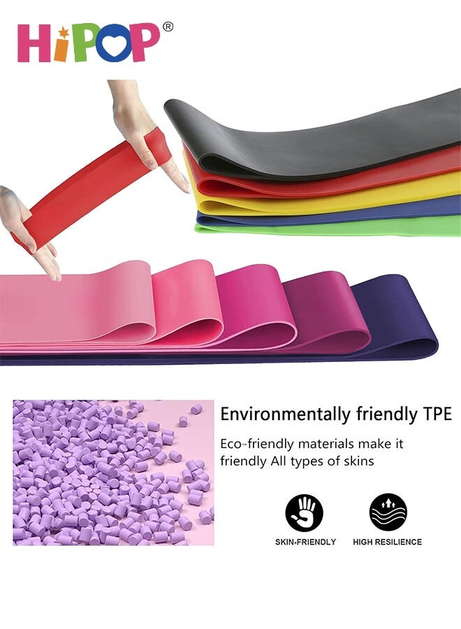 طقم أشرطة مقاومة مكون من 5 قطع للنساء والرجال، طقم أشرطة تمارين محمولة مع 5 مستويات مقاومة، أشرطة دائرية للياقة البدنية للتمارين المنزلية وصالة الألعاب الرياضية واليوغا والبيلاتس (رمادي) - view 4