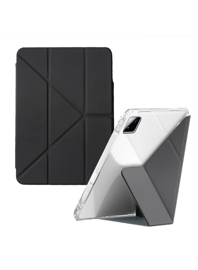 for xiaomi Pad 7/Pad 7 Pro Case Cover, تصميم ثلاثي الطي على شكل Y, زاوية متعددة, غطاء الجلد اللوحي مع فتحة القلم, إيقاظ / نوم تلقائي, أسود - Image 1