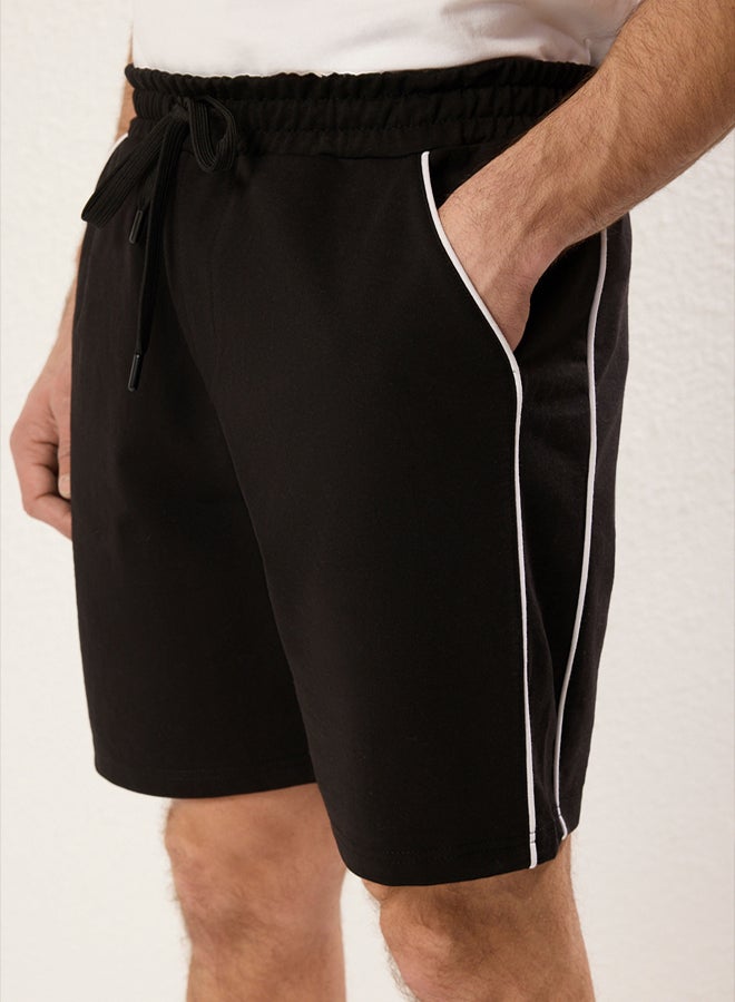 trendyol Black Regular Cut Piping Shorts & Bermuda - Image 3
