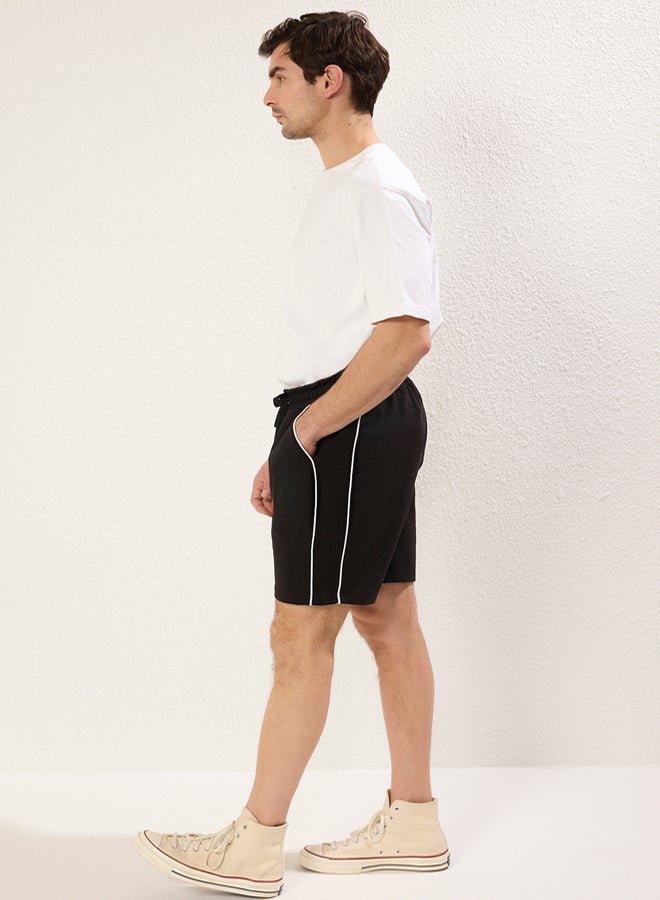 trendyol Black Regular Cut Piping Shorts & Bermuda - Image 5