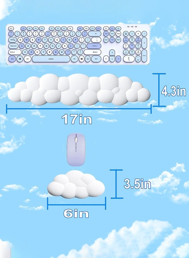 مسند معصم على شكل سحابة للكيبورد، مجموعة مسند معصم للماوس والكيبورد، مسند معصم من البولي يوريثين المقاوم للانزلاق، ناعم ومرن، يمكن أن يخفف الام الكتابة، دعم معصم مريح للمكتب/الكمبيوتر/اللاب توب - Image 5