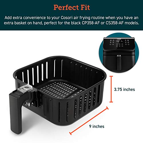 COSORI Air Fryer Accessories, Replacement 5.8QT Original Basket For COSORI CP358-AF, CS358-AF Air Fryers, Non-Stick, Dishwasher-Safe, CAF-P582B - Image 2