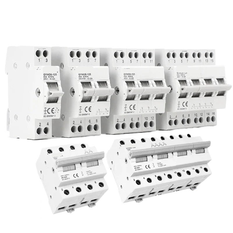 125A 4P Manual Transfer Switch Interlock Circuit Breaker AC Din Rail ATS - Image 2