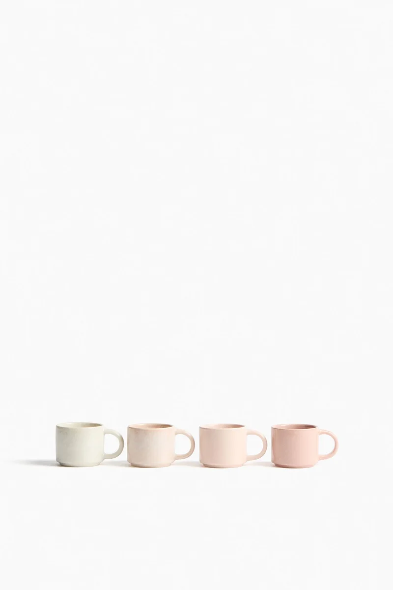 H&M 4-pack stoneware espresso mugs