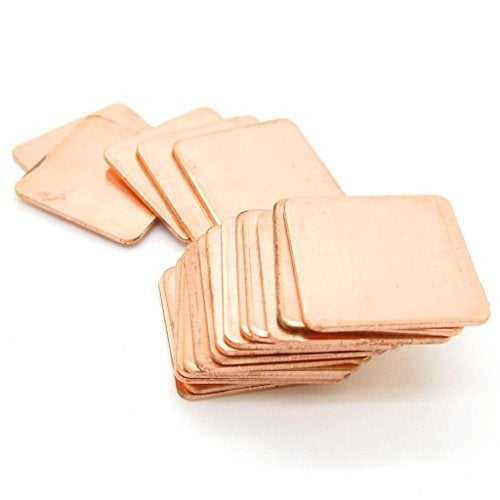 JIUWU Copper Pad Shim Thermal Kit, IC Chipset GPU CPU Thermal Heatsink Copper Pad Shim 20 x 20 x 1.2mm, Pack of 20pcs - Image 1