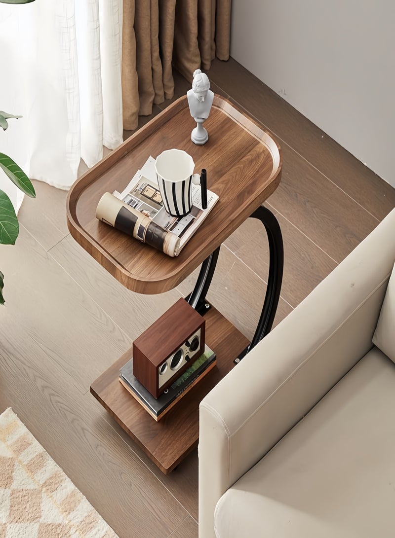 Gasin Nordic style two-layer large coffee table with wheels sofa side table living room coffee table 52*34*60CM  - Image 3