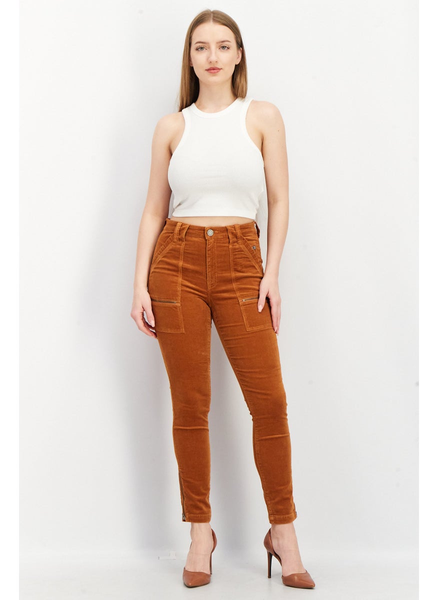 joie - Women Regular Fit Textured Pants, Brown - Image 1