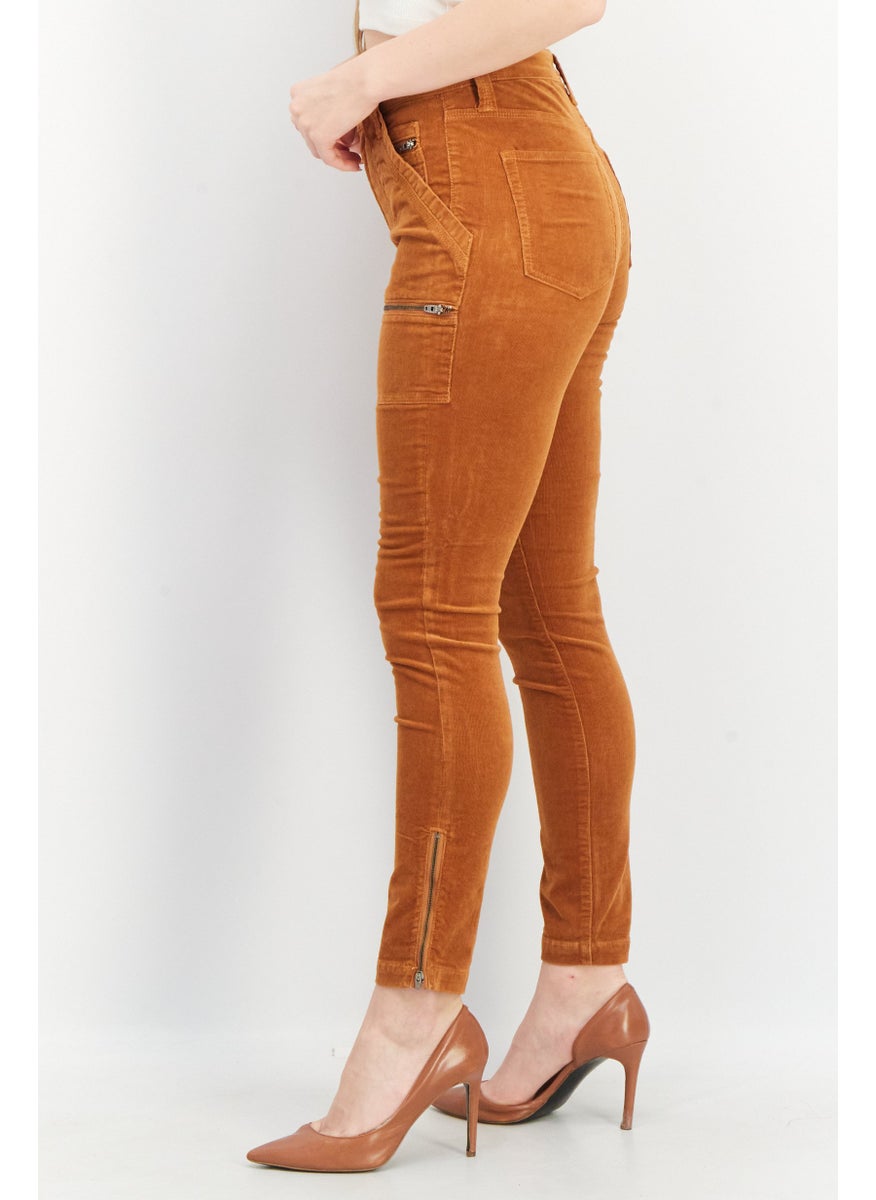 joie - Women Regular Fit Textured Pants, Brown - Image 1
