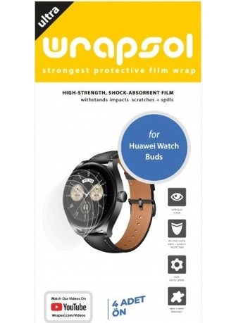 Wrapsol Huawei Watch Buds Smartwatch Screen Protector Polyurethane Film  - Image 2