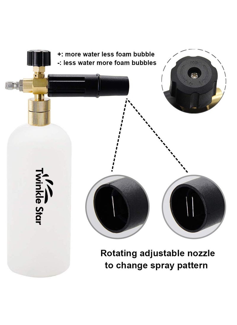 Twinkle Star Twinkle Star Pressure Washer Gun Snow Foam Lance, with 1/4 Inch Quick Connector, 5 Pressure Washer Nozzle Tip, 1 Liter  - Image 2