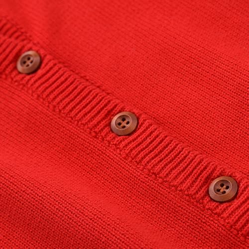 BINIDUCKLING Big Boys Girls Cardigan Sweater 9-10 Years Red - Image 4