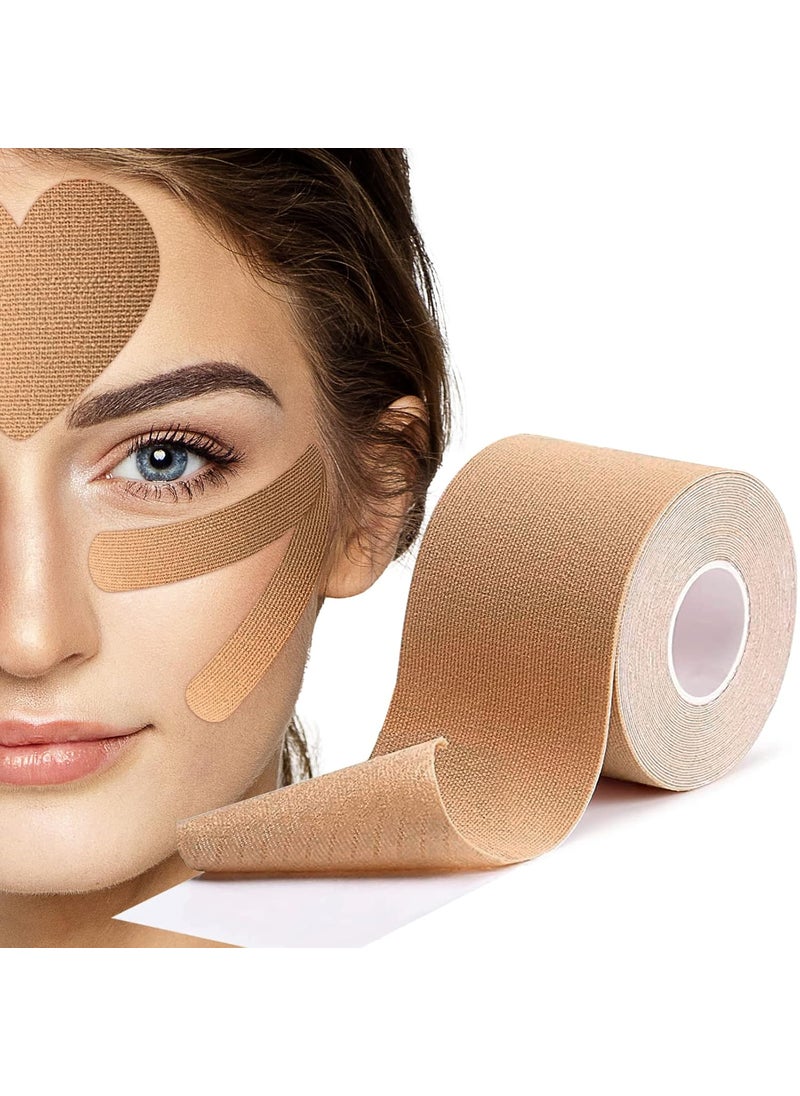 Sfuchin - Face Tape for Wrinkles Overnight Wrinkle Patches Face Lift Tape Neck Tape Facial Tape Kinesiology Tape for Face Forehead Frown 11 Lines Eye Smile Line Mouth Lip  Customer Cut 5cm Wide - Image 1
