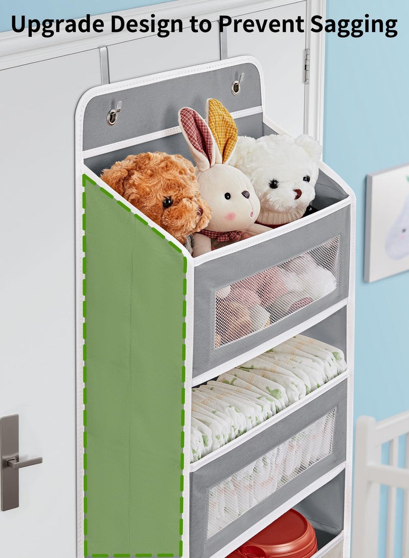 كيلا منظم تخزين فوق الباب، منظم باب معلق بخمسة رفوف مع 5 جيوب بسعة كبيرة، مضاد للإمالة، حمولة 44 رطل، تخزين خلف الباب لغرفة النوم والحمام والمخزن وغرفة الأطفال (رمادي) - Image 4