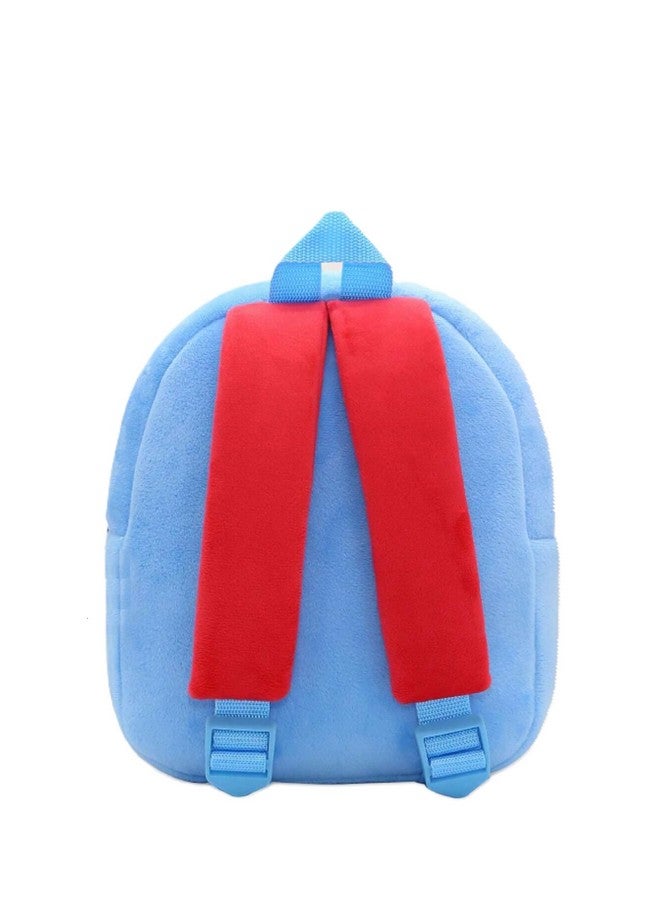 blue tree School Bag for Cute Kids for (1-6 Years), Preschool Soft Plush Roller Bag for Toddlers, Embroidery Designs Mini Cartoon Backpack for Boys - Image 5