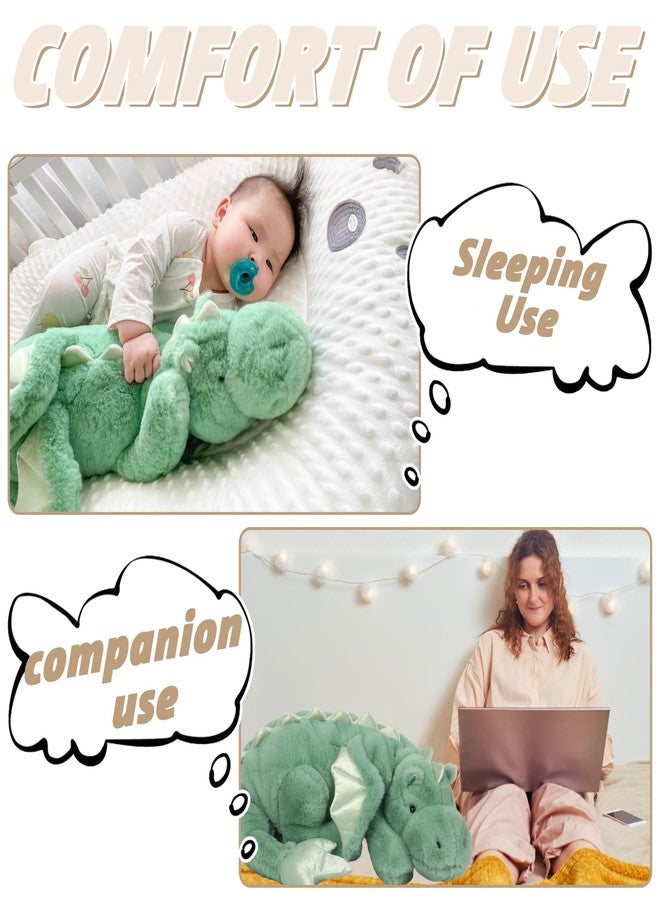 ARELUX Large 37in Cute Dragon Stuffed Animals Plush Toy,Soft Green Pterosaur Plushie Giant Fuzzy Dinosaur Pillow Plushies with Wings Cuddly for Friends Family Member - Image 4