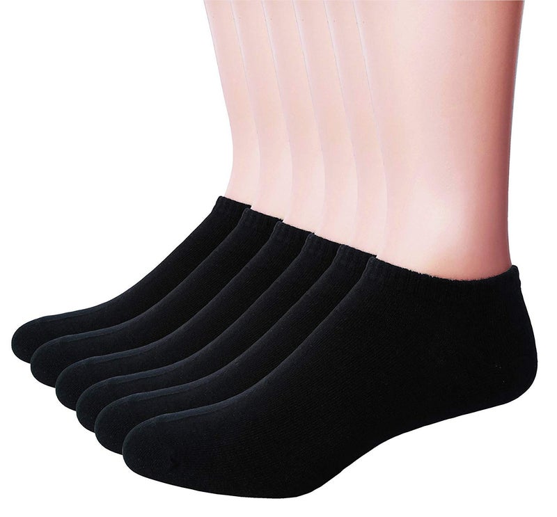 FOOTPRINTS Cotton Bamboo Low ankle socks- Unisex- Pack of 6 Pairs - black - Image 3