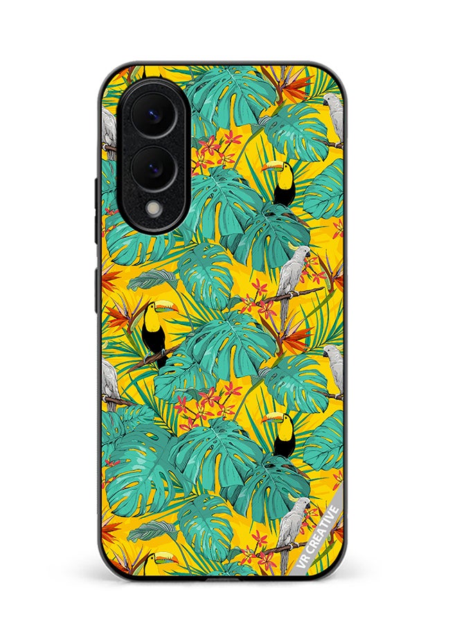 Protective Case Cover For Samsung Galaxy S25 Edge Jungle Bird Design Multicolour