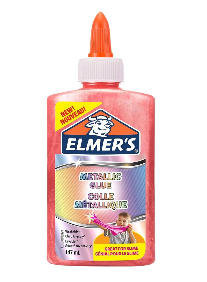 ELMER'S Washable Color Glue For Slime 147ml Metallic Pink - Image 1