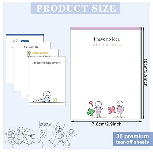 Pajean Funny Notepads with Sayings Sticky Funny Office Supplies to Do List Sarcastic Work Assorted Notepad for Workers, 12 Designs, 3 x 3.93 Inch(Minimalist Style) - Image 2