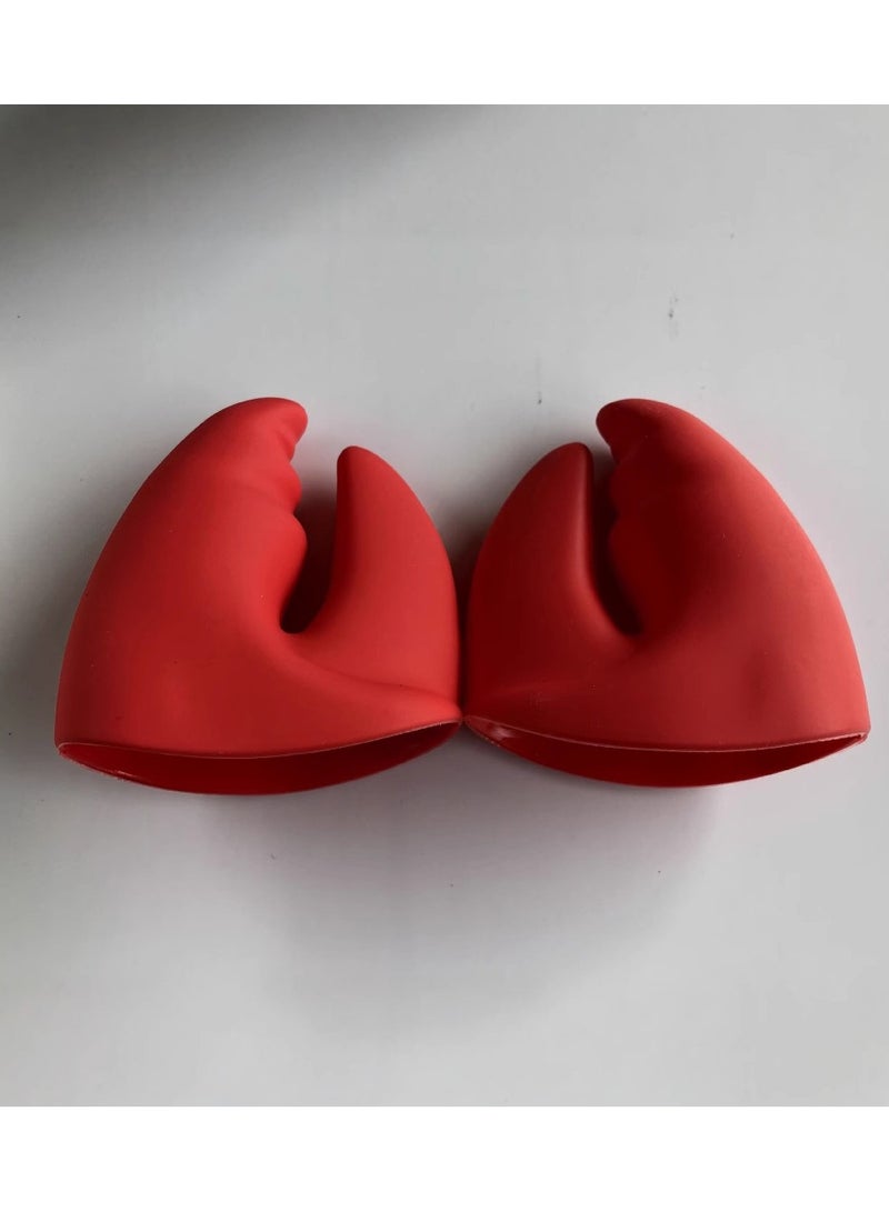 Red Lobster Claw Heat-Resistant Gloves - Silicone Oven Mitts for Kitchen, BBQ, and Baking, Thick & Durable, Anti-Slip Grip  - Image 3