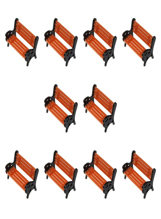 Maxmoral 10PCS Model Train Platform Park Street Seat Bench Chairs Park Bench Model for Model Train Landscape Railway - Image 1
