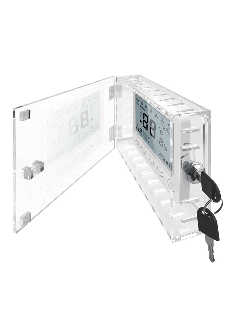 KASTWAVE - Universal Thermostat Lock Box with Key, Clear Thermostat Guard for Wall, Thermostat Cover with Lock Fits Thermostats 6.5"H x 4.72"W x 1.65"D or Smaller (1 Set) - Image 1
