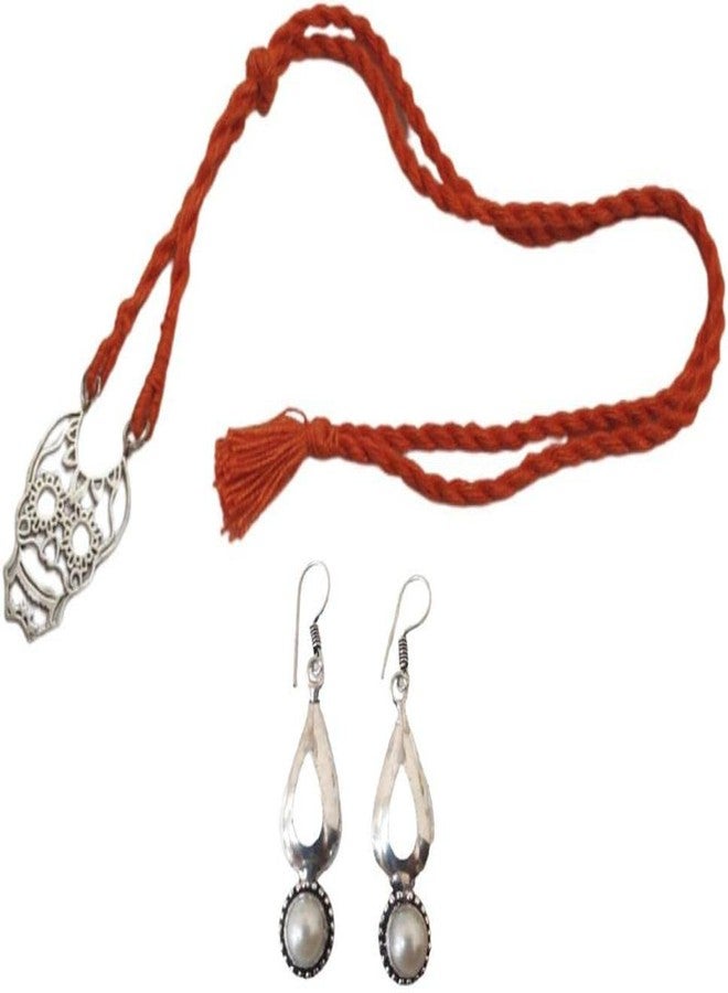 SIJCM latest Oxidised Pendant with chain for girls along with pair of earring