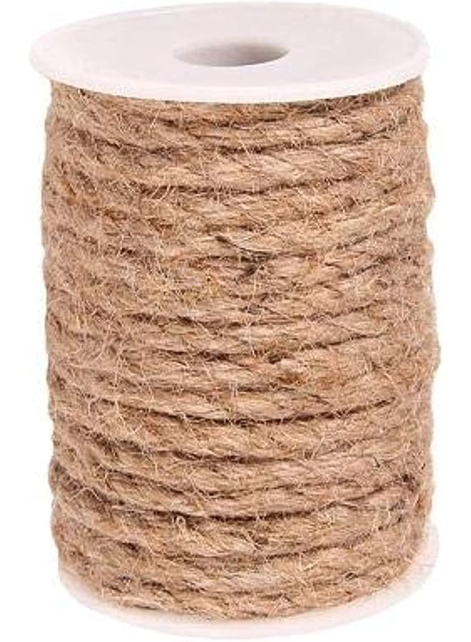 The Bros Natural Strong Jute Twine 32 Feet 6 mm Hemp Rope Cord For Crafts DIY Decoration Toy Gift Wrapping  - Image 1