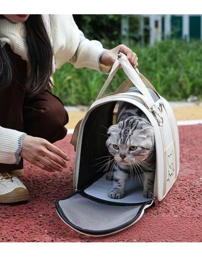 LumiArk Grey Cat Bag Outdoor Portable Cat Carrying Tote Large Capacity Stress-Proof Pet Backpacks - Image 2