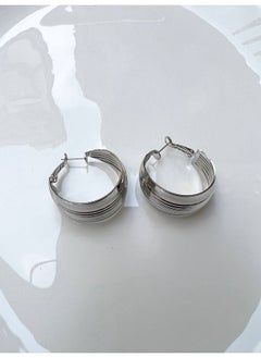 FLUFFY Bold Lines Earring Of Fluffy Women's Accessories-Silver 
