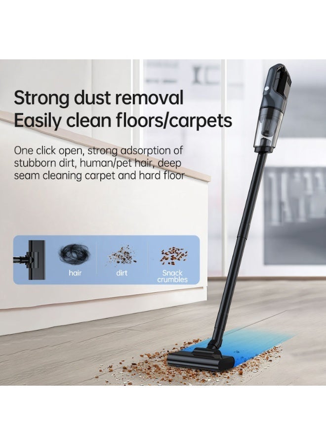Cordless Stick Vacuum Cleaner 14000Pa Powerful Suction with Large Dust Cup for Home and Car Deep Cleaning Black - Image 2