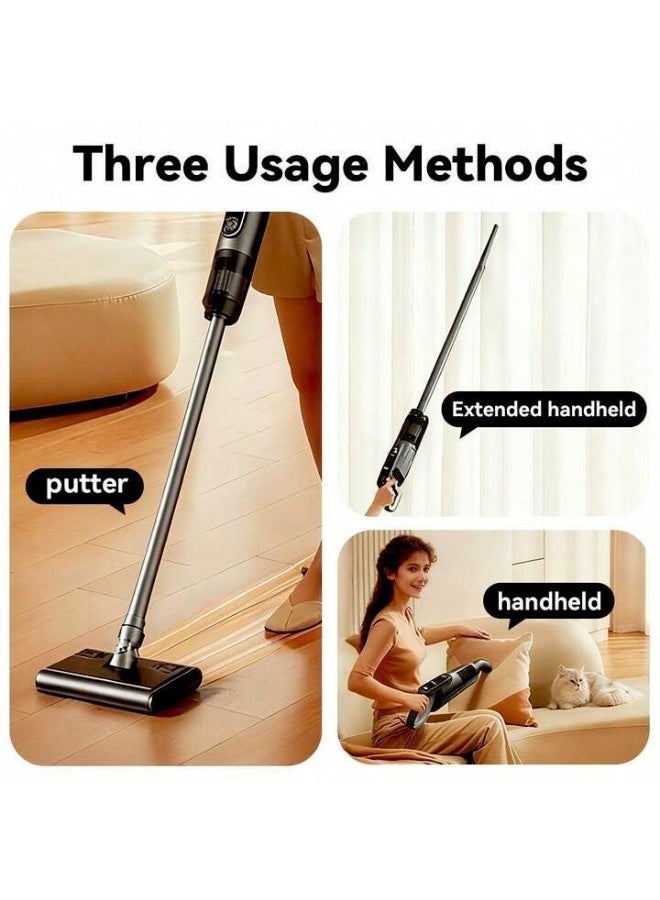 Cordless Stick Vacuum Cleaner 14000Pa Powerful Suction with Large Dust Cup for Home and Car Deep Cleaning Black - Image 3