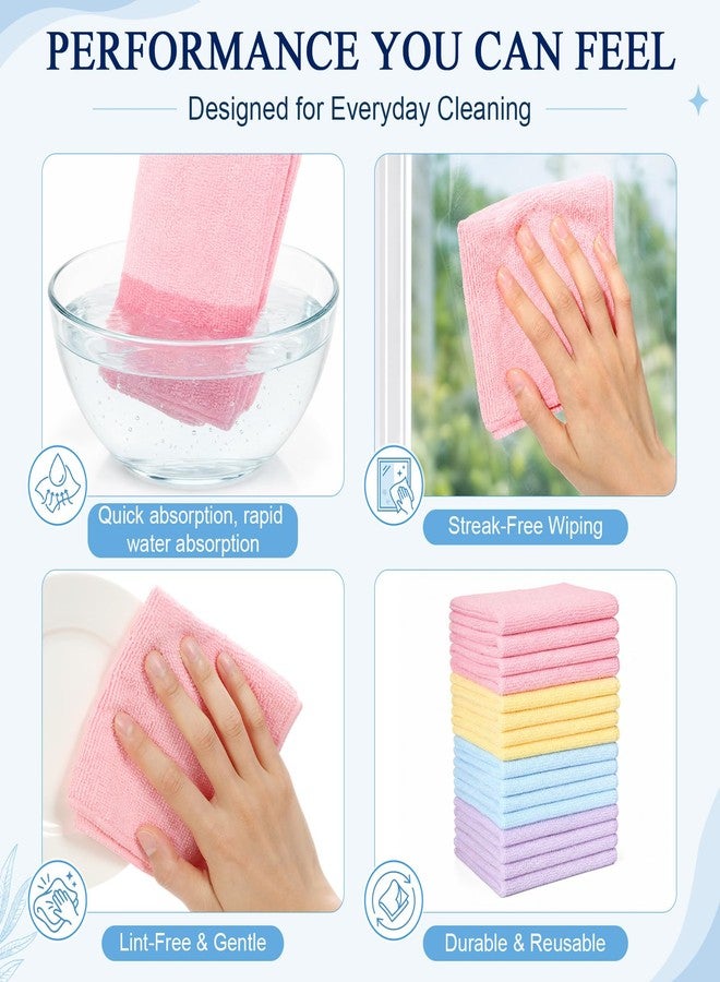 Singhoow 48 Pack Microfiber Cleaning Cloth Kit 36 Cleaning Microfiber Towels and 12 Non-Scratch Dish Sponge Reusable Lint-Free Towels 10" x 10" for Kitchen Cars House Automotive - Image 4