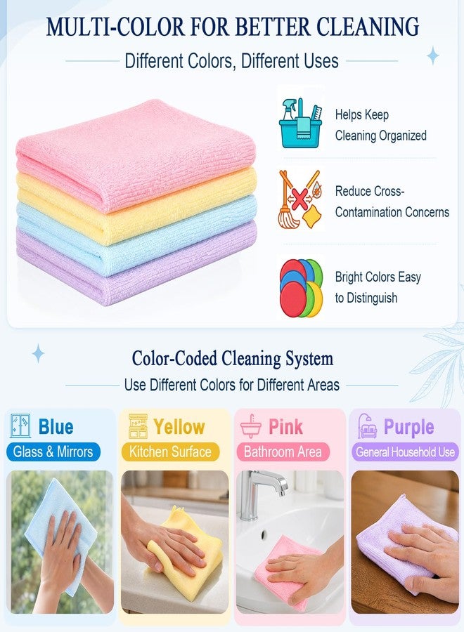 Singhoow 48 Pack Microfiber Cleaning Cloth Kit 36 Cleaning Microfiber Towels and 12 Non-Scratch Dish Sponge Reusable Lint-Free Towels 10" x 10" for Kitchen Cars House Automotive - Image 5