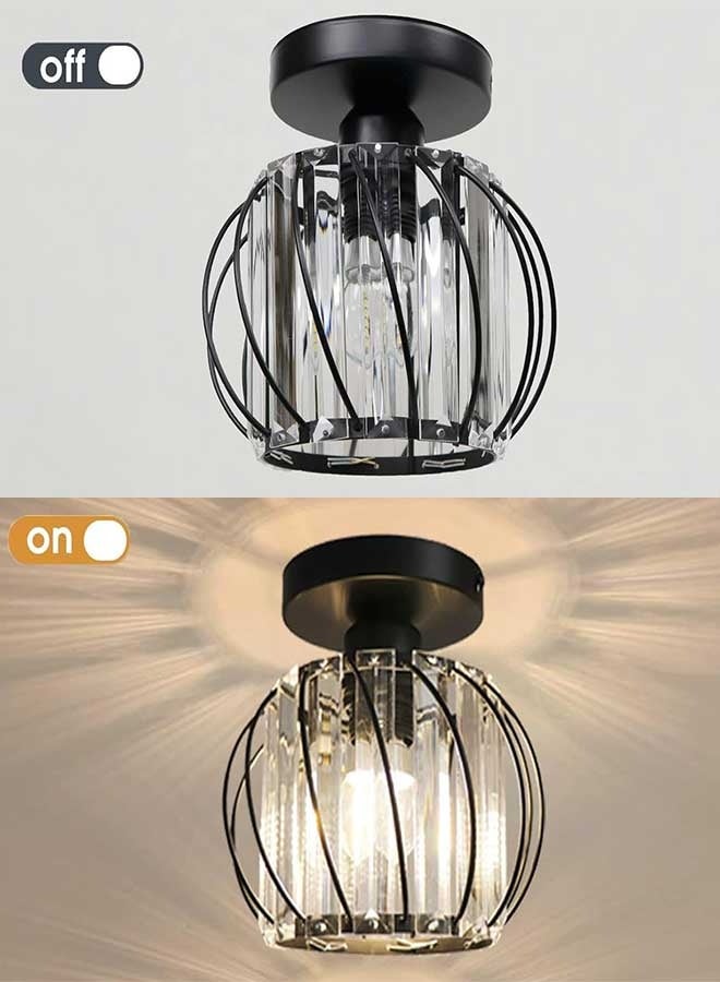 RAWAID Chandelier Crystals Ceiling Lighting Fixtures, Small LED Flush Mount Ceiling Light for Kitchen Hallway Dining Rooms Living Rooms Bar - Image 4