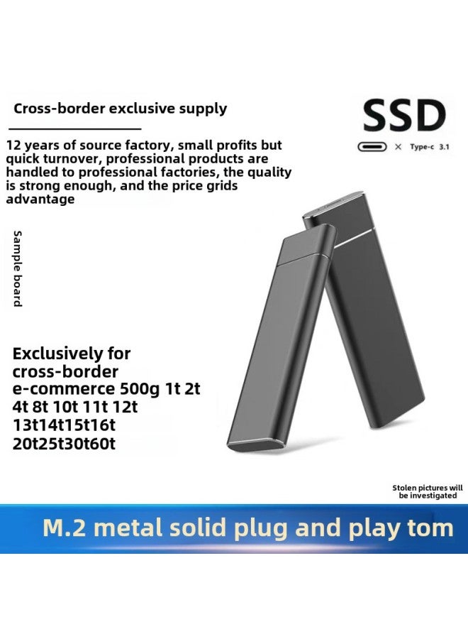 Expansion And Upgrading Of High-speed SSD Mobile Solid-state Hard Disk 500GB-16TB Solid-state U Disk 2TB4TB-Capacity:64g 【capacity Expansion To 500g】 Use-Interface:Type-c3.1【black】 - Image 1