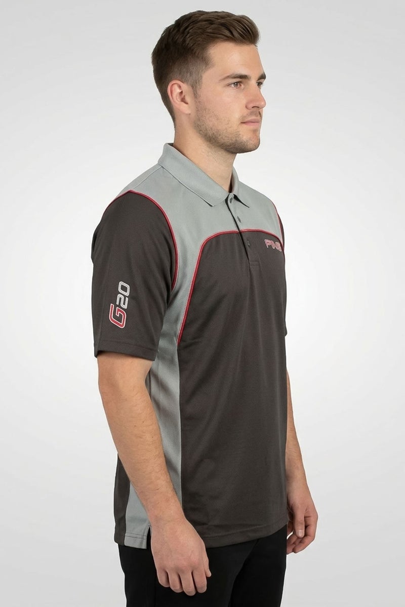 Ping Men Sportswear Fit Short Sleeves Training Polo Shirt, Charcoal - Image 3