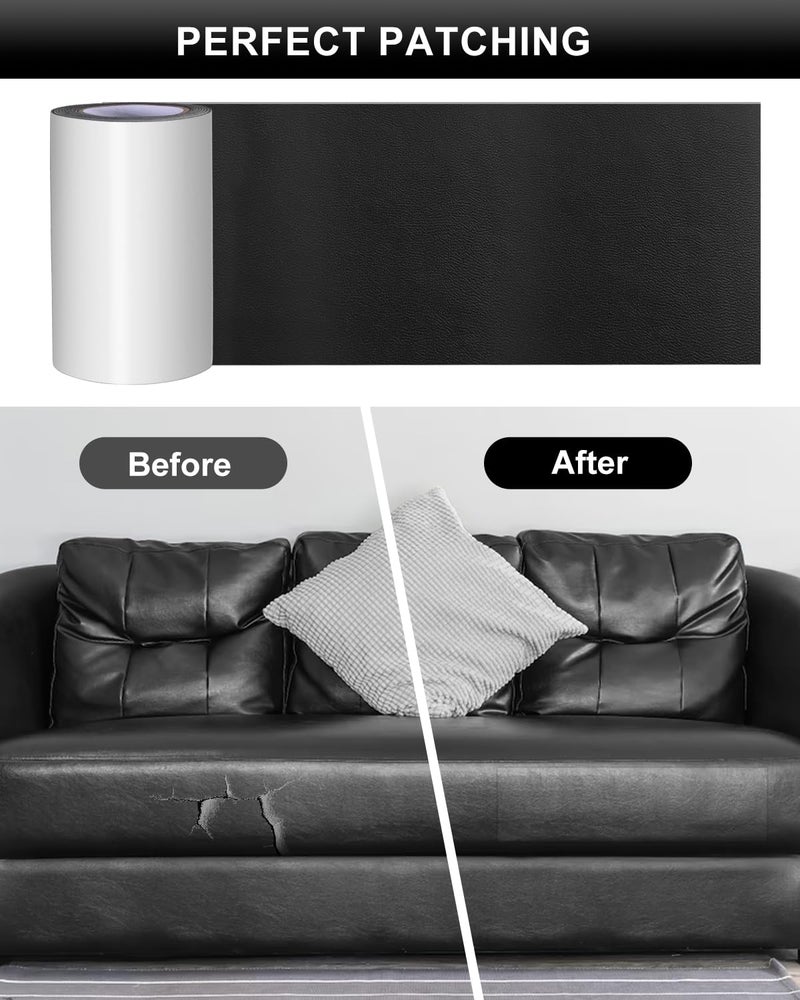 Numola Self-Adhesive Repair Patch, Anti Scratch Sofas Patch for Couch, Car Seat, DIY Furniture Upholstery, Handbags, Jackets (Black) - Image 4