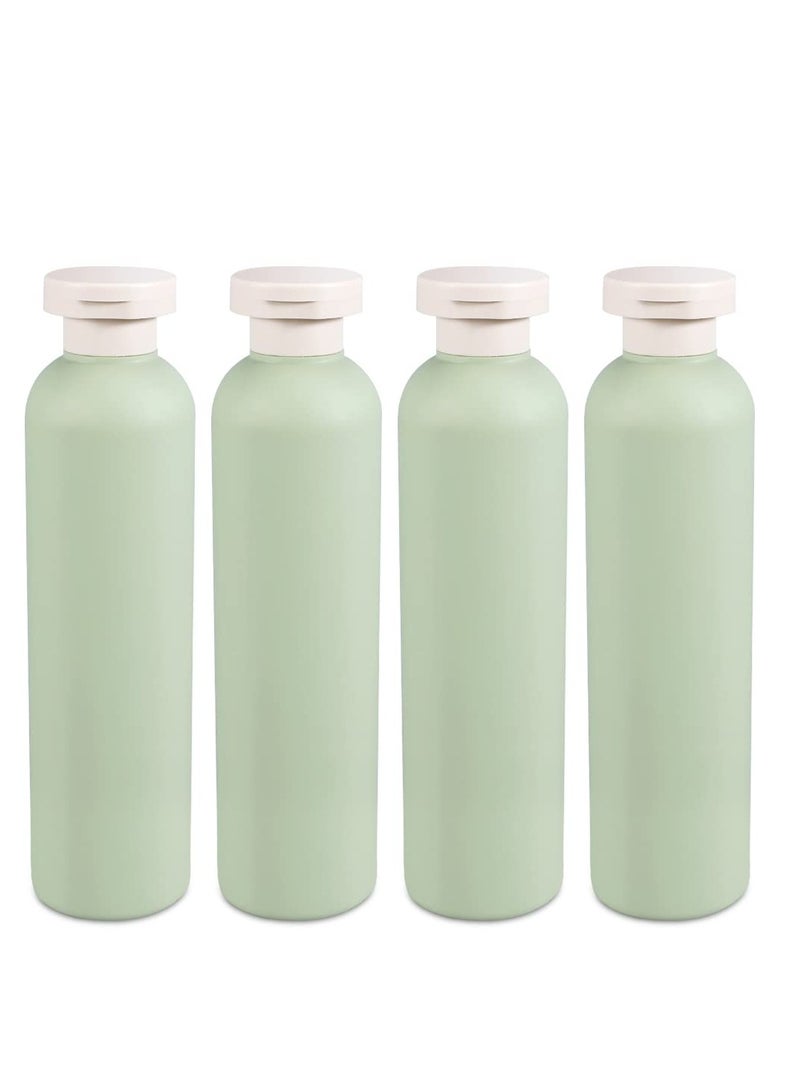 SYOSI Green Plastic Empty Squeeze Bottles Refillable Plastic Leak Proof Travel Bottles for Creams Lotion Shampoo Conditioner 4 Pcs - Image 1