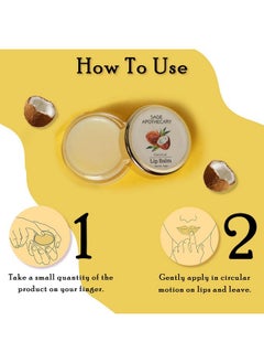 Sage Apothecary Sage Apothecary Super Soft Natural Coconut Lip Balm to Protect & Heal Lips | Lighten and Brighten Dark Lips| Heal Chapped Cracked Dry Lips | Active Nourishing Care | 24 Hour Intense Moisterization|Suitable for Men Women Girls Boys| Pack of 8GM  - Image 4