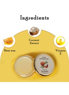Sage Apothecary Sage Apothecary Super Soft Natural Coconut Lip Balm to Protect & Heal Lips | Lighten and Brighten Dark Lips| Heal Chapped Cracked Dry Lips | Active Nourishing Care | 24 Hour Intense Moisterization|Suitable for Men Women Girls Boys| Pack of 8GM  - Image 5