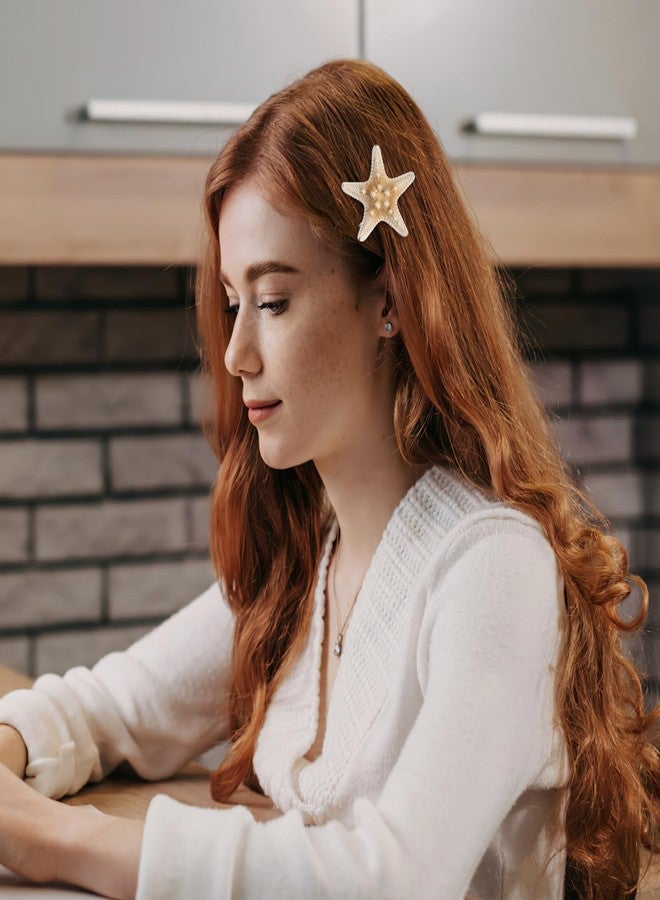 minkissy Starfish Hair Clips Mermaid Hair Accessories Handmade Seashell Hair Clips Beach Mermaid Costume for Women Girls Cute Sea Star Hair Pins 2Pcs - Image 3
