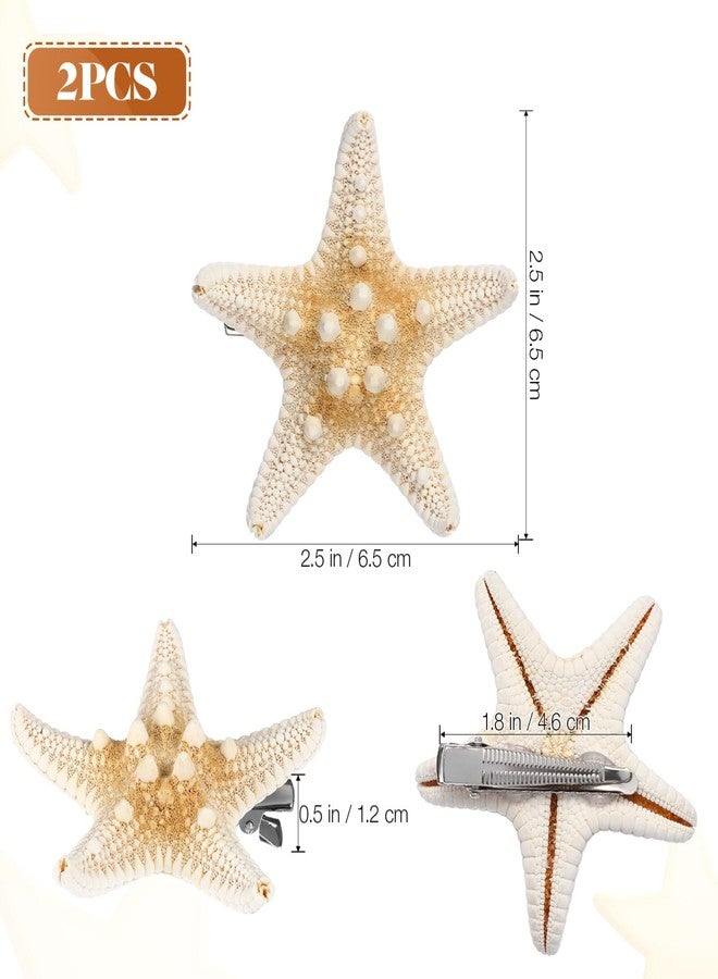minkissy Starfish Hair Clips Mermaid Hair Accessories Handmade Seashell Hair Clips Beach Mermaid Costume for Women Girls Cute Sea Star Hair Pins 2Pcs - Image 5
