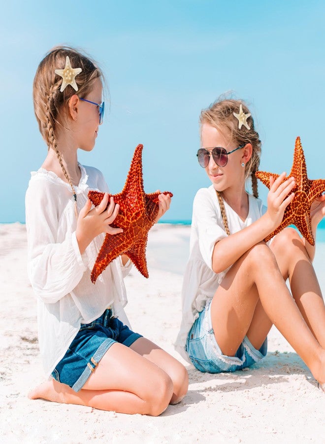 minkissy Starfish Hair Clips Mermaid Hair Accessories Handmade Seashell Hair Clips Beach Mermaid Costume for Women Girls Cute Sea Star Hair Pins 2Pcs - Image 2