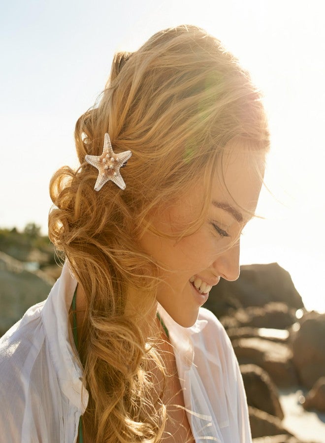 minkissy Starfish Hair Clips Mermaid Hair Accessories Handmade Seashell Hair Clips Beach Mermaid Costume for Women Girls Cute Sea Star Hair Pins 2Pcs - Image 4
