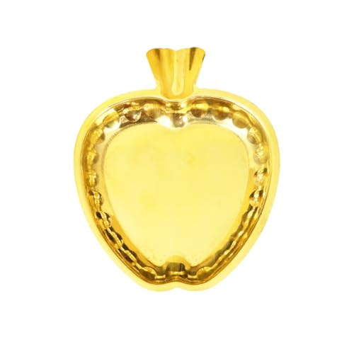 Spillbox Traditional Handcrafted Brass Puja | Pooja Thali | Thambulam Plate | Home Decor| Return Gifts| Decorative | Serving and Gifting Tray Small - Brass Apple Shape Plate (6) - Image 3