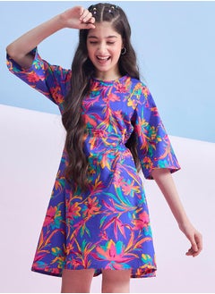 Stylo Bug Floral Printed 3/4 Sleeves Dress by Styli  - Image 3