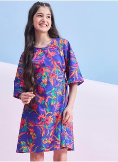 Stylo Bug Floral Printed 3/4 Sleeves Dress by Styli  - Image 1