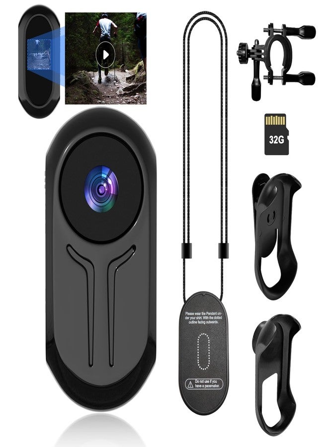 HSKAH Mini Body Camera 1080P, Thumb Size Wearable Action Body Cam with Magnetic Clip - Portable POV Body Worn Camera for Outdoor Security, Travel, Sports (32GB - Image 1