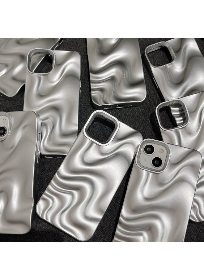 Generic - Advanced Sense Water Corrugated Soft Case For IPhone15/16pro Max Phone Case For Apple 13/12/14 Soft Case-Color:Hc Water Ripple Frosted Black-Applicable Models:13pro Max (without Packaging) - Image 1